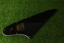 Load image into Gallery viewer, Pickguard For Gibson Reverse Firebird Gold Logo Black #0258 - Used
