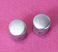 Load image into Gallery viewer, Aged Flat Knobs (2) For Telecaster Guitar/Bass - Chrome Relic
