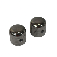 Load image into Gallery viewer, Hosco Gotoh Cosmo Black Dome Knobs For Fender Ibanez 18mm Dia (2) Inch
