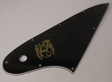 Load image into Gallery viewer, Pickguard For Gibson Reverse Firebird Gold Silkscreen Logo Black #0558 - Used
