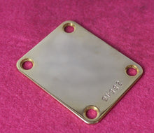 Load image into Gallery viewer, Aged Gold Serial Number Stamped Neck Plate For Strat Tele 1958 - #25XXX
