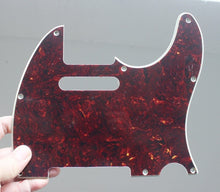 Load image into Gallery viewer, Pickguard For Tele Dark Tortoise Shell Celluloid Top 4 Ply MIJ
