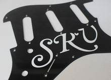Load image into Gallery viewer, SRV #1 Pickguard with Script Sticker + Custom Sticker 1 Ply 8 Hole 1 Ply Version
