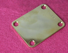 Load image into Gallery viewer, Aged Gold Serial Number Stamped Neck Plate For Strat Tele 1957 - #16XXX
