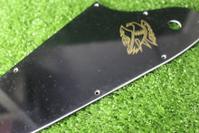 Load image into Gallery viewer, Pickguard For Gibson Reverse Firebird Gold Logo Black #0258 - Used
