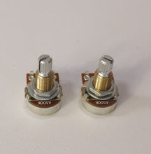 Load image into Gallery viewer, 2 Pc Brass Thread Mini Metric Sized Guitar Pots A500K Audio Potentiometers
