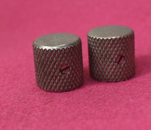 Load image into Gallery viewer, Aged Flat Knobs (2) For Telecaster Guitar/Bass - Nickel Relic
