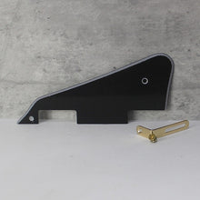 Load image into Gallery viewer, Pickguard For Gibson Les Paul Custom w/ Gold Bracket - Black 5 Ply

