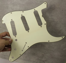 Load image into Gallery viewer, Aged 64 65 Pickguard For Fender Strat Wide Bevel Mint Ivory - #313
