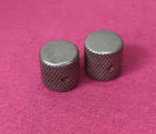 Load image into Gallery viewer, Aged Flat Knobs (2) For Telecaster Guitar/Bass - Nickel Relic
