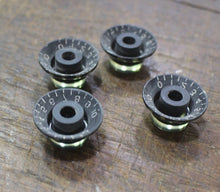 Load image into Gallery viewer, Aged Black Bonnet CAB Bell Top Hat Knobs for 59 Les Paul (4)
