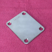 Load image into Gallery viewer, Aged Chrome Serial Number Stamped Neck Plate For Strat Tele 1962 , 63 - #92XXX
