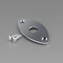 Load image into Gallery viewer, Gotoh JCB-2 Oval Curved Football Jack Plate for Guitar - Chrome
