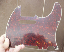Load image into Gallery viewer, Pickguard For Tele Dark Tortoise Shell Celluloid Top 4 Ply MIJ
