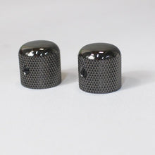 Load image into Gallery viewer, Hosco Gotoh Cosmo Black Dome Knobs For Fender Ibanez 18mm Dia (2) Inch
