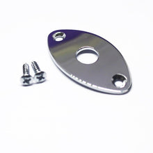Load image into Gallery viewer, Gotoh JCB-2 Oval Curved Football Jack Plate for Guitar - Chrome
