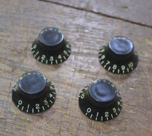 Load image into Gallery viewer, Aged Black Bonnet CAB Bell Top Hat Knobs for 59 Les Paul (4)
