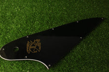 Load image into Gallery viewer, Pickguard For Gibson Reverse Firebird Gold Logo Black #0259 - Used
