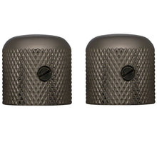 Load image into Gallery viewer, Hosco Gotoh Cosmo Black Dome Knobs For Fender Ibanez 18mm Dia (2) Inch
