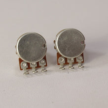 Load image into Gallery viewer, 2 Pc Brass Thread Mini Metric Sized Guitar Pots A250K Audio Potentiometers
