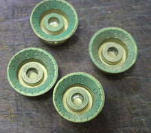 Load image into Gallery viewer, Aged Reflector Top Hat Knobs For Les Paul Guitars (4) - Gold w/ Silver Inserts
