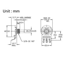 Load image into Gallery viewer, CTS Vintage Style 450 Series 250K Solid Brass Shaft Audio Pot - A250K
