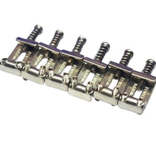 Load image into Gallery viewer, Aged Pat Pend. Saddles For Stratocaster Bridges - Nickel

