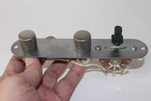 Load image into Gallery viewer, Aged Prewired Control Plate Assembly Solid Shaft Pots For Telecaster - Flat Knobs
