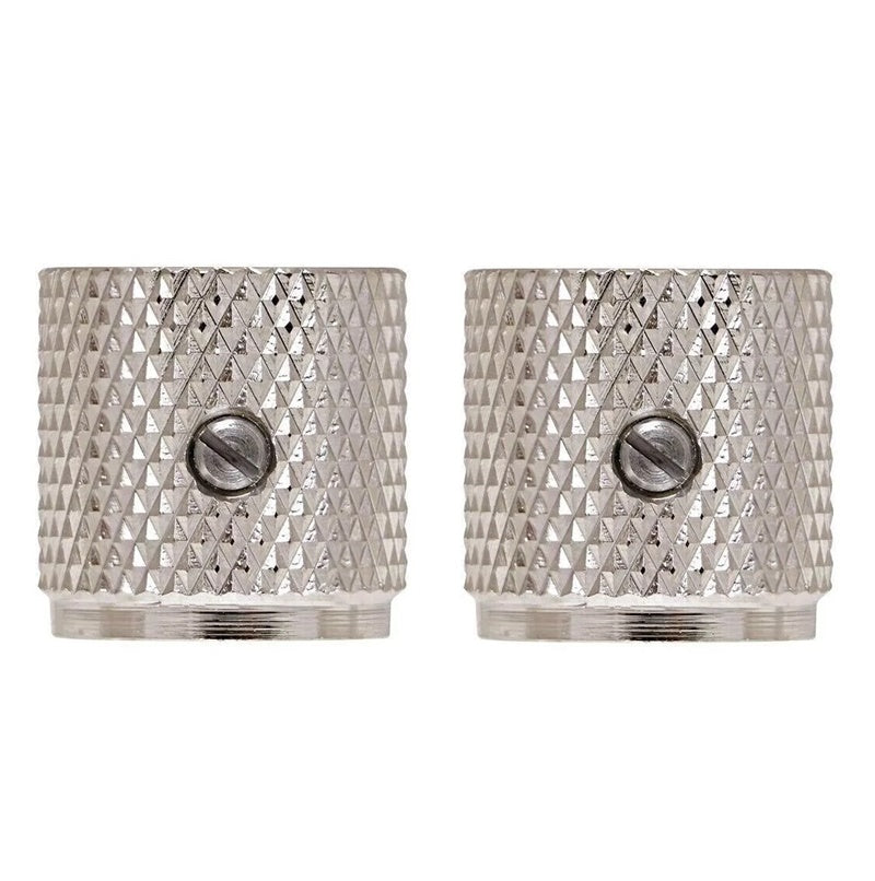 Brass Flat Barrel Knobs w/ Set Screws For Telecaster (2) - Nickel