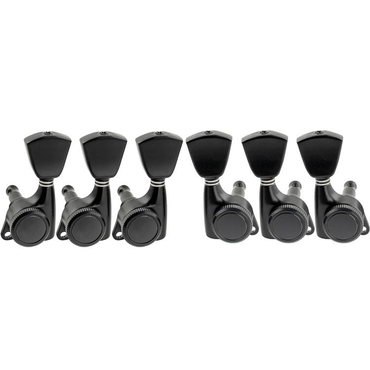 3+3 Locking Tuners 18:1 Electric Acoustic Guitars Metal Locking Cap - Black #3