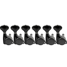 Load image into Gallery viewer, 6-in-line Locking Tuners 18:1 Strat Tele Stainless Locking Cap - Black #01
