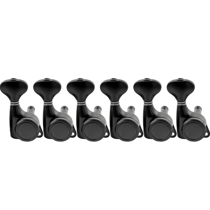 6-in-line Locking Tuners 18:1 Strat Tele Stainless Locking Cap - Black #01
