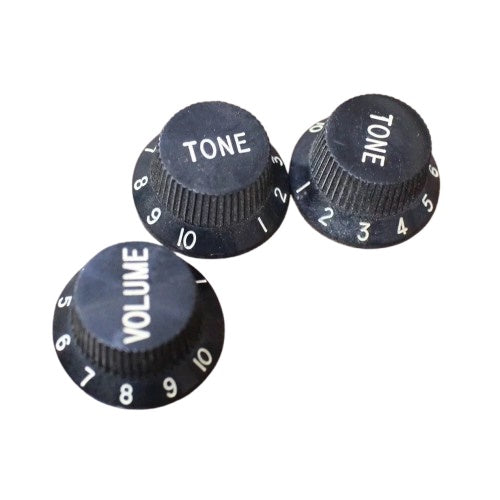 Aged Knobs Set For Japan Stratocaster - Black