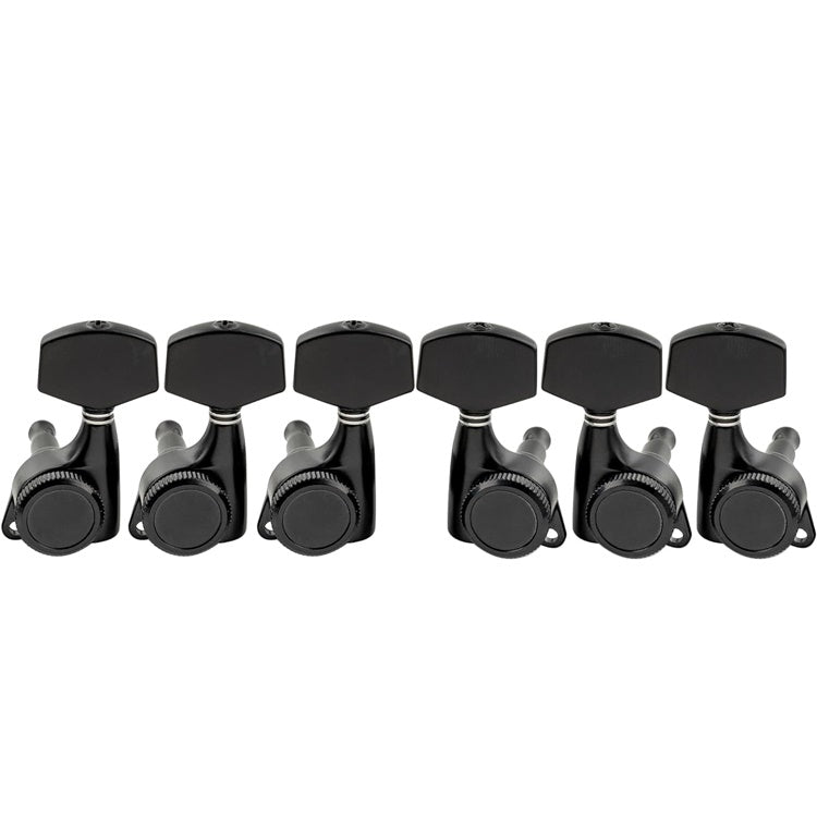 3+3 Locking Tuners 18:1 Electric Acoustic Guitars Metal Locking Cap - Black #2