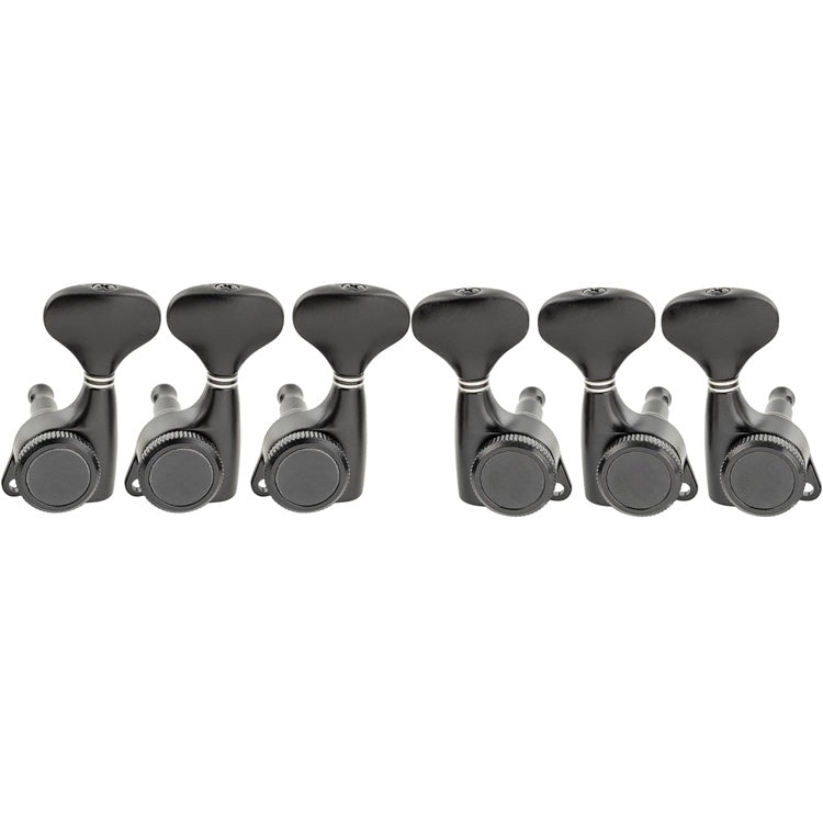 3+3 Locking Tuners 18:1 Electric Acoustic Guitars Metal Locking Cap - Black #4