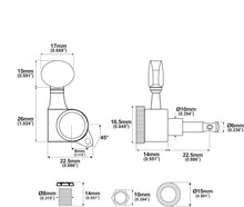 Load image into Gallery viewer, 6-in-line Locking Tuners 18:1 Strat Tele Guitars Metal Locking Cap - Chrome #05
