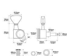 Load image into Gallery viewer, 3+3 Locking Tuners 18:1 Electric Acoustic Guitars Metal Locking Cap - Gold #4
