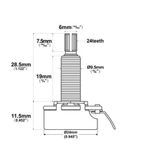 Load image into Gallery viewer, CTS 450 Series 500K Long Shaft Audio Pot - A500K
