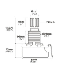 Load image into Gallery viewer, CTS Vintage Style 450 Series 500K Split Shaft Linear Pot - B500K
