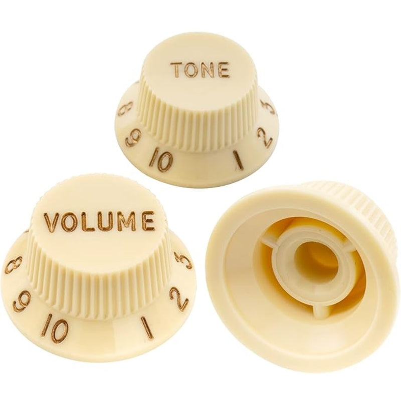 Genuine Fender Stratocaster Strat Knobs Set - Vintage Cream