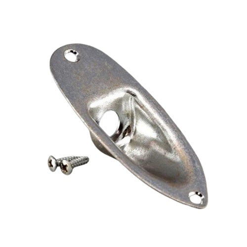 Aged Gotoh JCS-1 Strat Jack Plate For Fender Stratocaster - Chrome