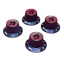 Load image into Gallery viewer, Guild Guitar Knobs Imperial Gold Inserts NOS set of 4 (2 Vol 2 Tone)
