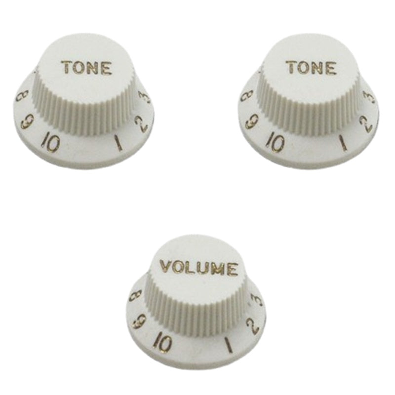 Made In Japan Stratocaster Strat Knobs Set Parchment