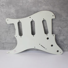 Load image into Gallery viewer, Aged 57 59 Pickguard For Fender Strat Wide Bevel 8 Holes Parchment White - AGP28
