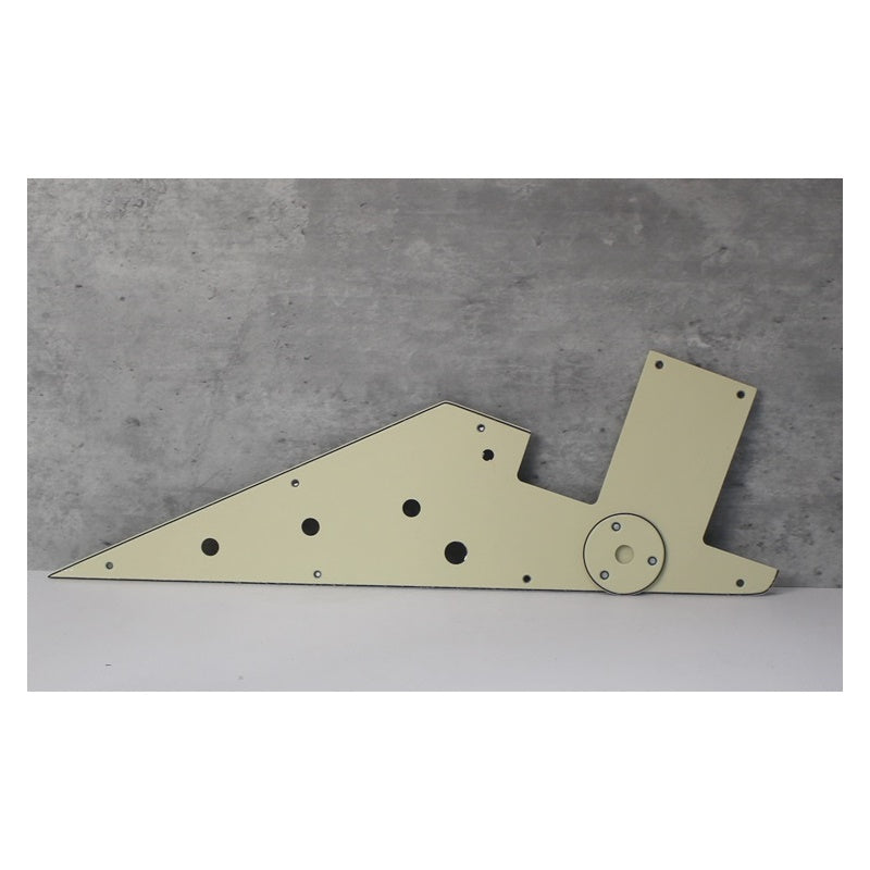58 Flying V Pickguard Replacement w/ Round Jack Plate - Cream 3 Ply