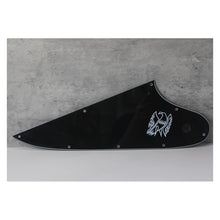 Load image into Gallery viewer, Pickguard For Gibson Reverse Firebird w SilkScreen White Logo - Black 3 Ply
