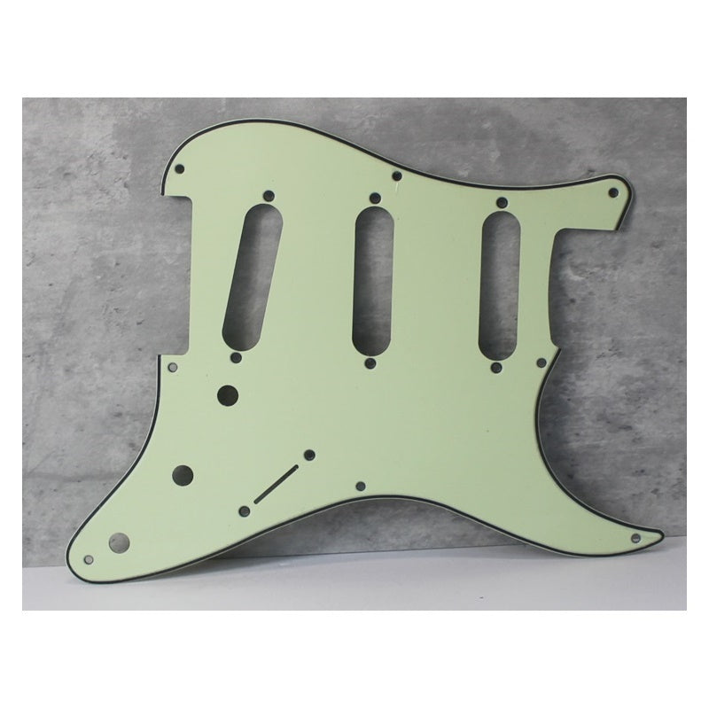 59, 57 Pickguard For Fender Strat Wide Bevel 8 Holes Version 2 - Light Mint Green