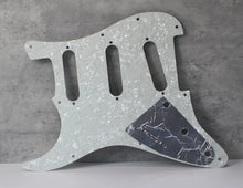 Load image into Gallery viewer, 68, 69 Pickguard For Fender Strat w Pearl Back - Parchment
