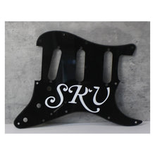 Load image into Gallery viewer, SRV Pickguard with Script Sticker + Custom Sticker 1 Ply
