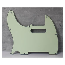 Load image into Gallery viewer, 3 Ply Pickguard For Left Handed 60s Telecaster Wide Bevel - Light Mint Green
